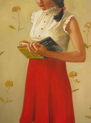 A Mystery Lady Small Art Print