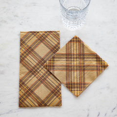 Autumn Plaid Cocktail Napkins