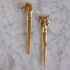 Brass Fox Head Letter Opener