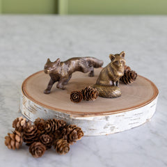 Brass Antiqued Fox Decor