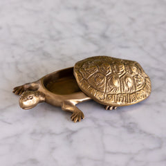 Antiqued Brass Turtle Box