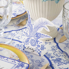Blue Asiatic Pheasants Place Card