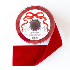 2.75 Inch Red Flocked Ribbon