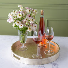 Champagne Silver Round Foiled Tray