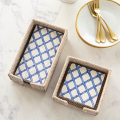 Blue Lattice Cocktail Napkins
