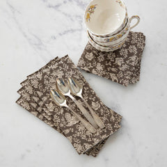 Brown Regal Peacock Guest Napkins
