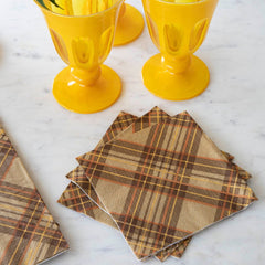 Autumn Plaid Cocktail Napkins