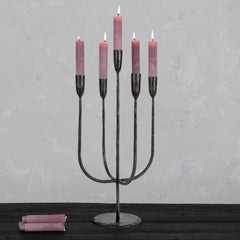 Black Hand-Forged Metal Candelabra