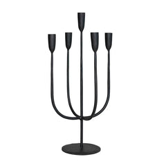 Black Hand-Forged Metal Candelabra