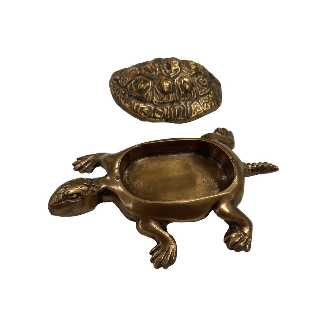 Antiqued Brass Turtle Box