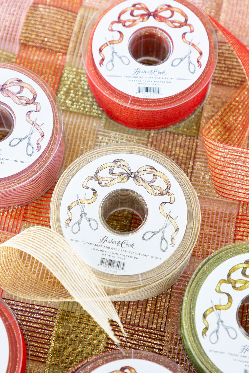 Burgundy and Gold Sparkle Ribbon