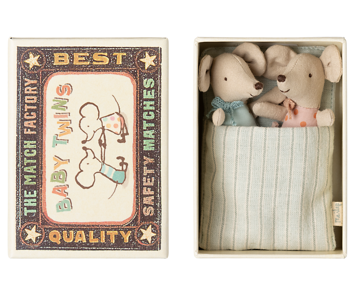 Baby Twin Mice in Matchbox