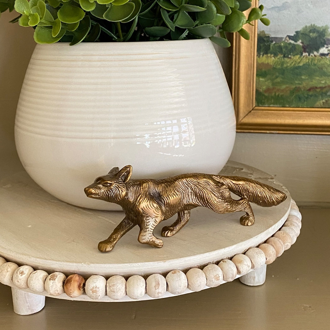 Brass Antiqued Fox Decor