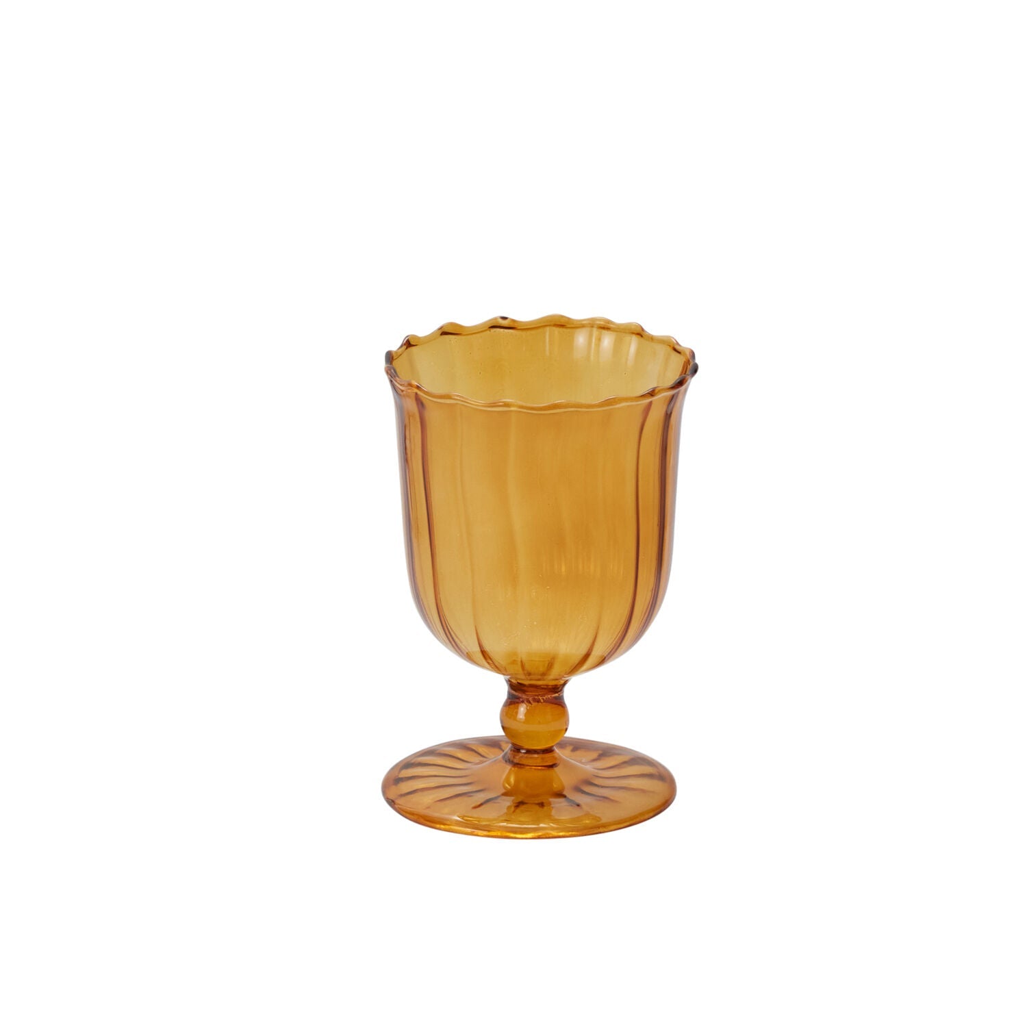 Amber Fluted Vase