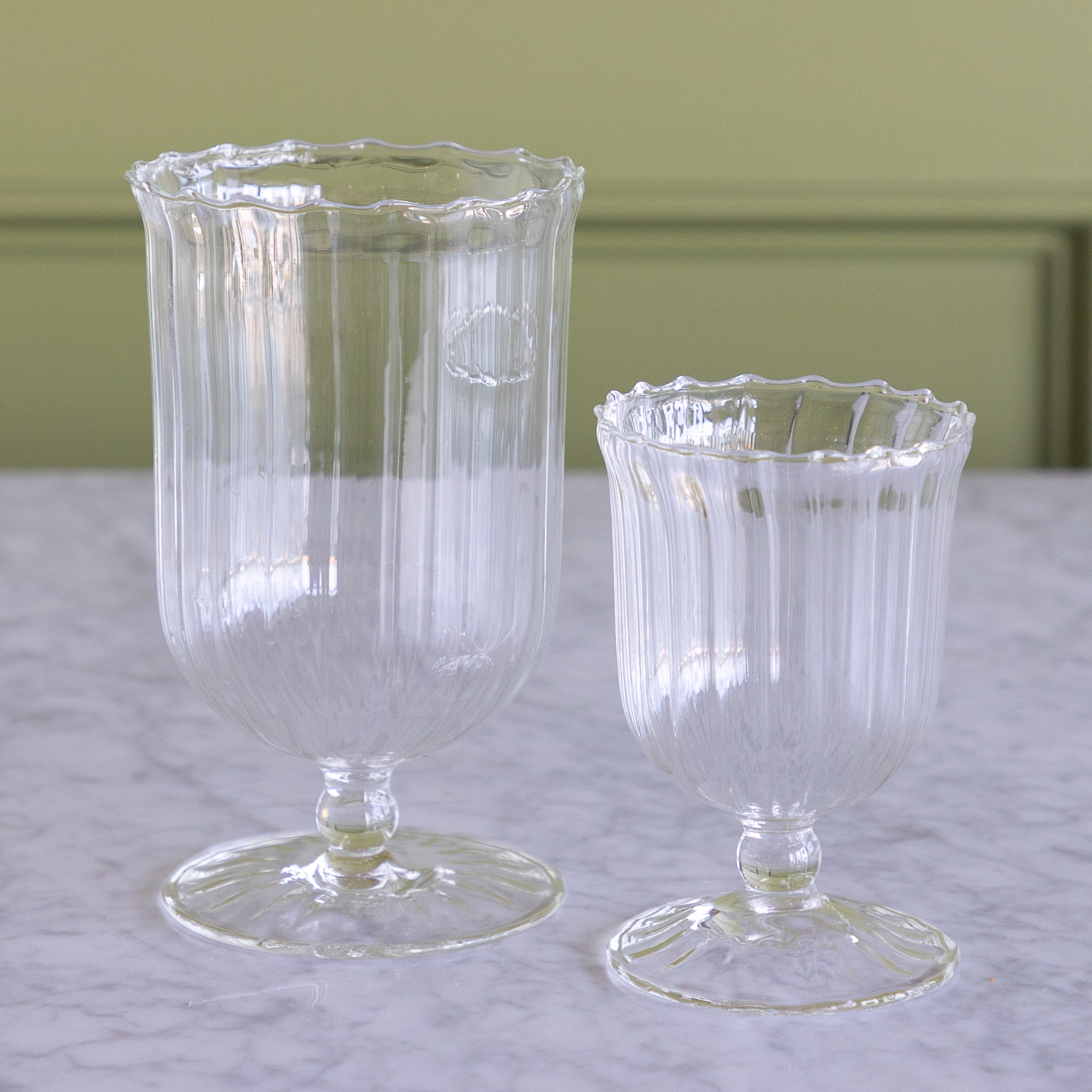 Clear Fluted Vase