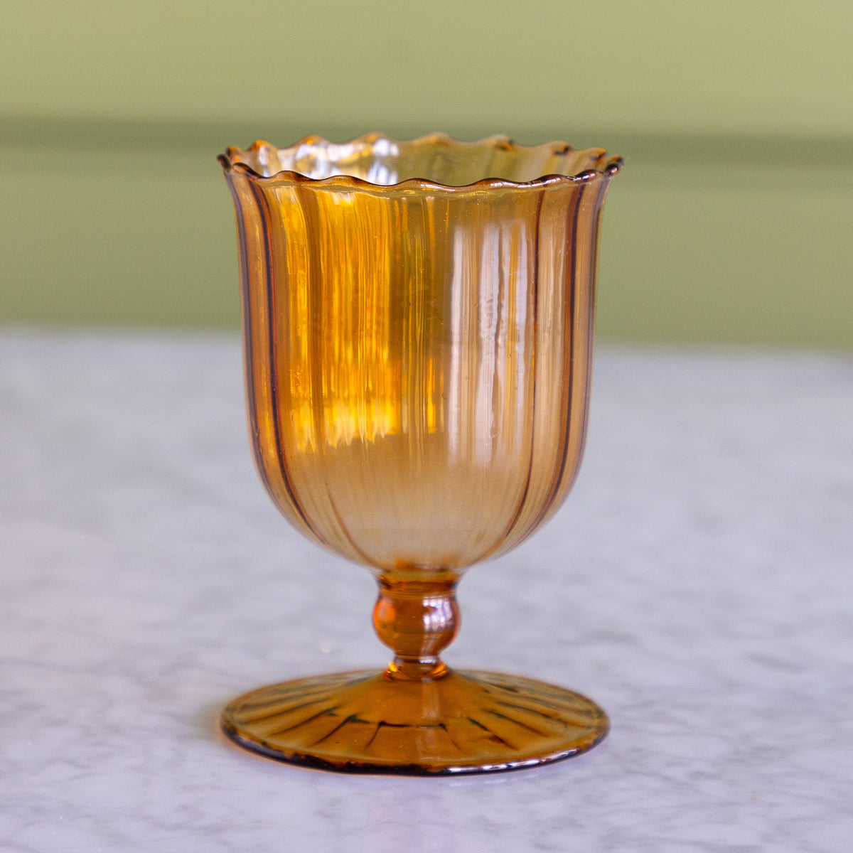 Amber Fluted Vase