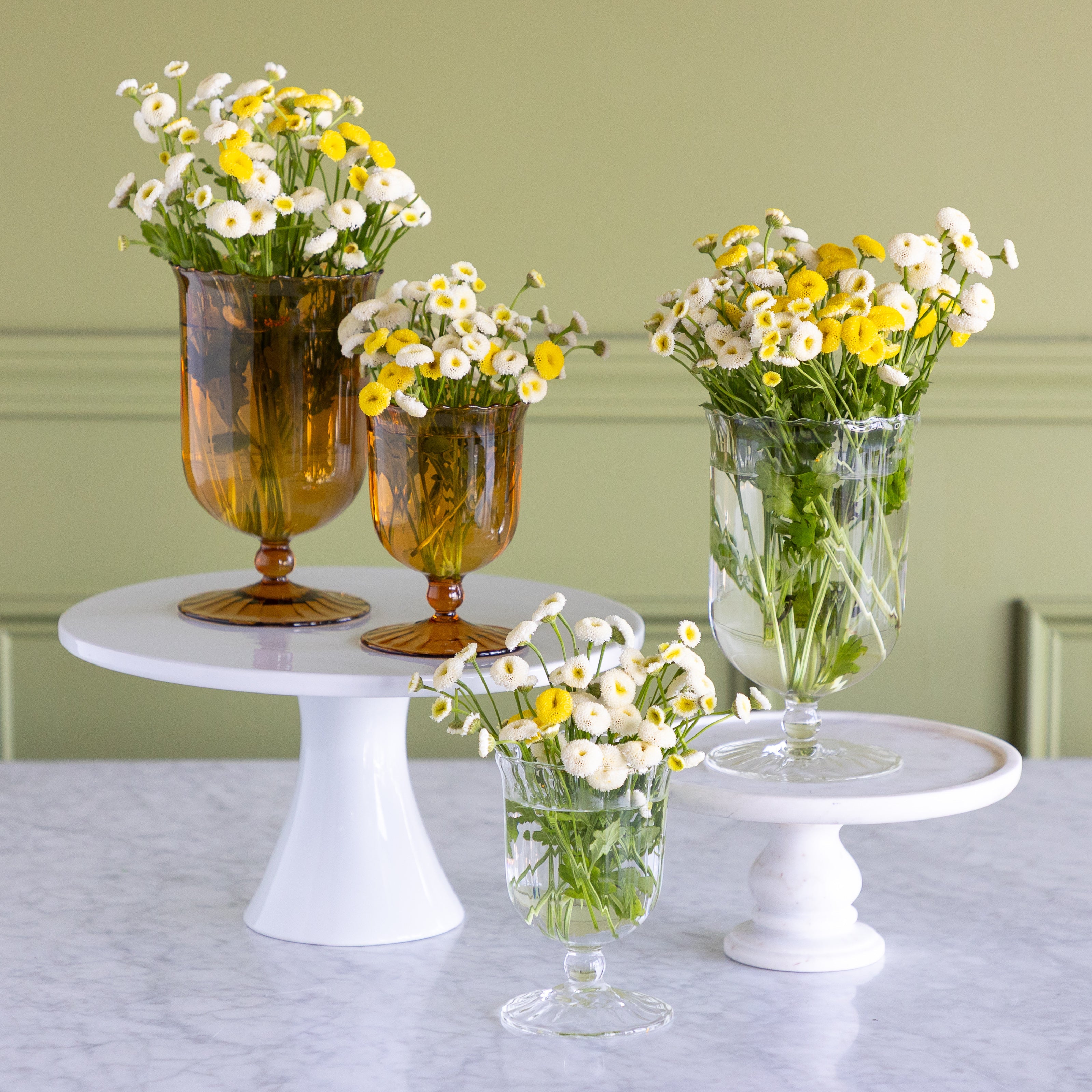 Amber Fluted Vase