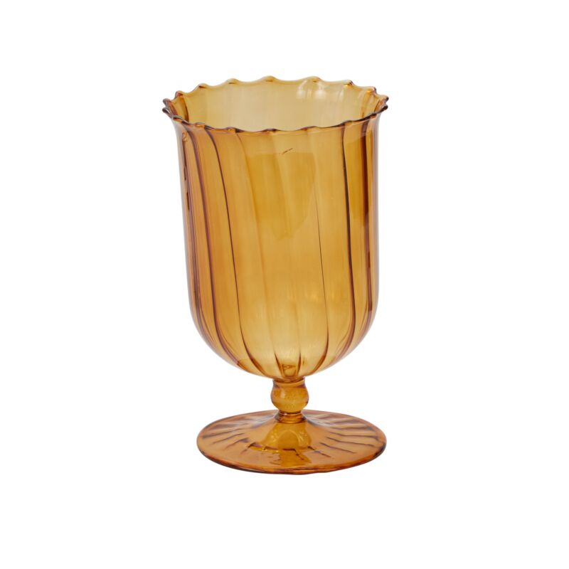 Amber Fluted Vase
