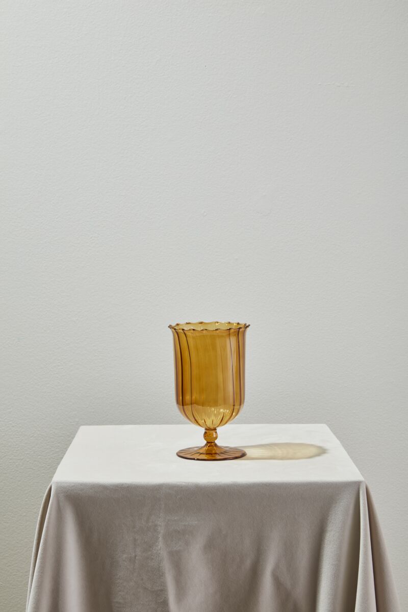 Amber Fluted Vase
