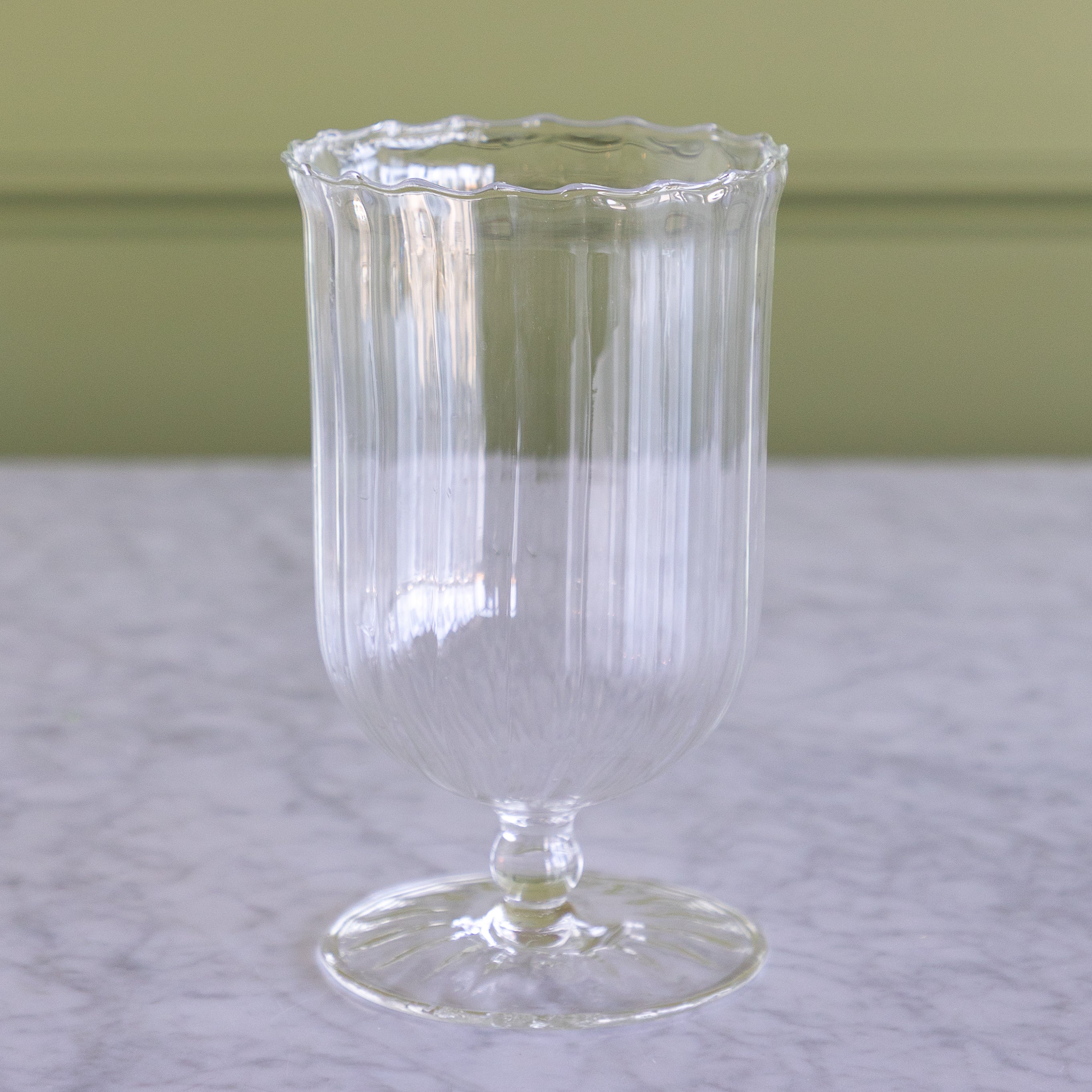 Clear Fluted Vase