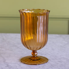 Amber Fluted Vase