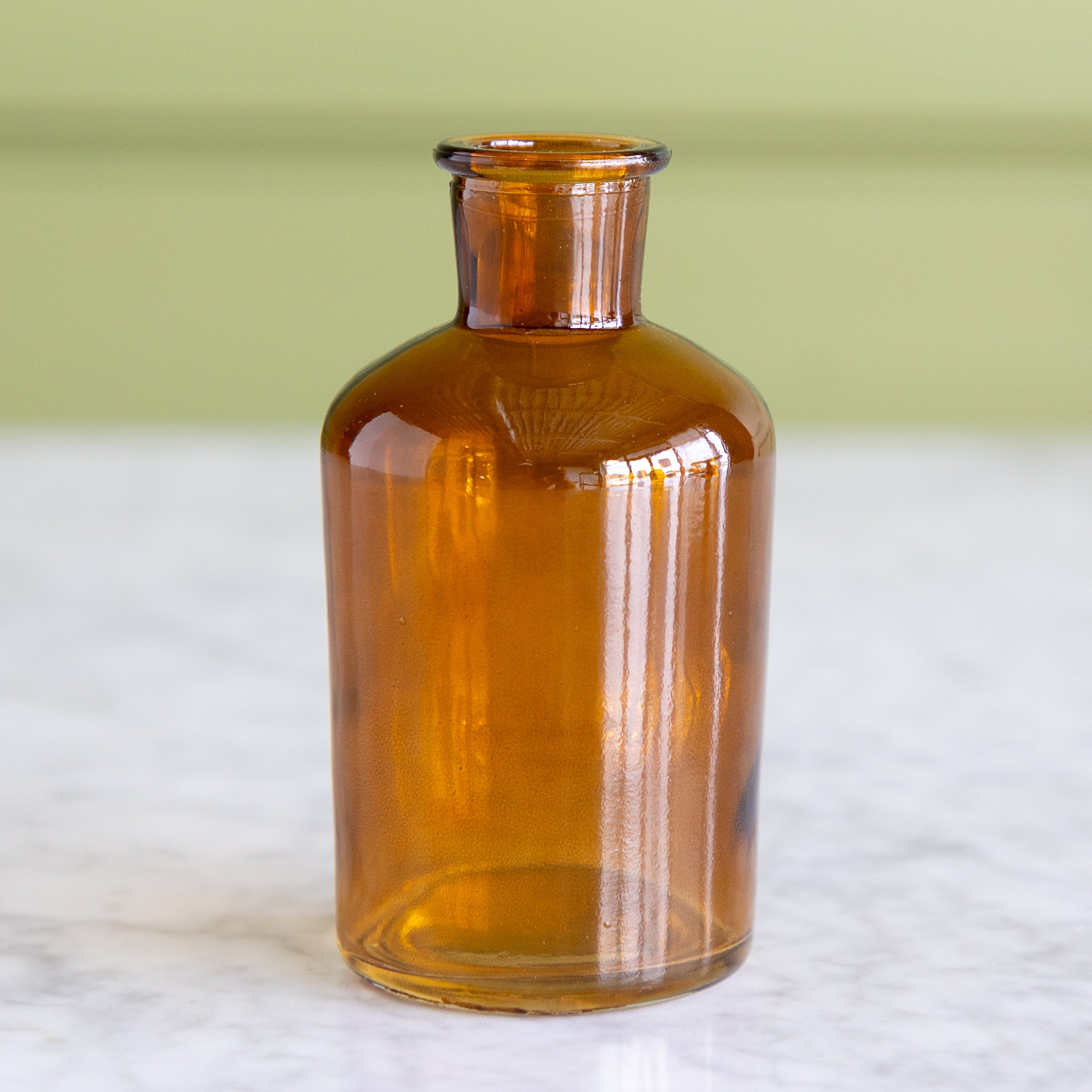 Amber Bottleneck Bud Vases