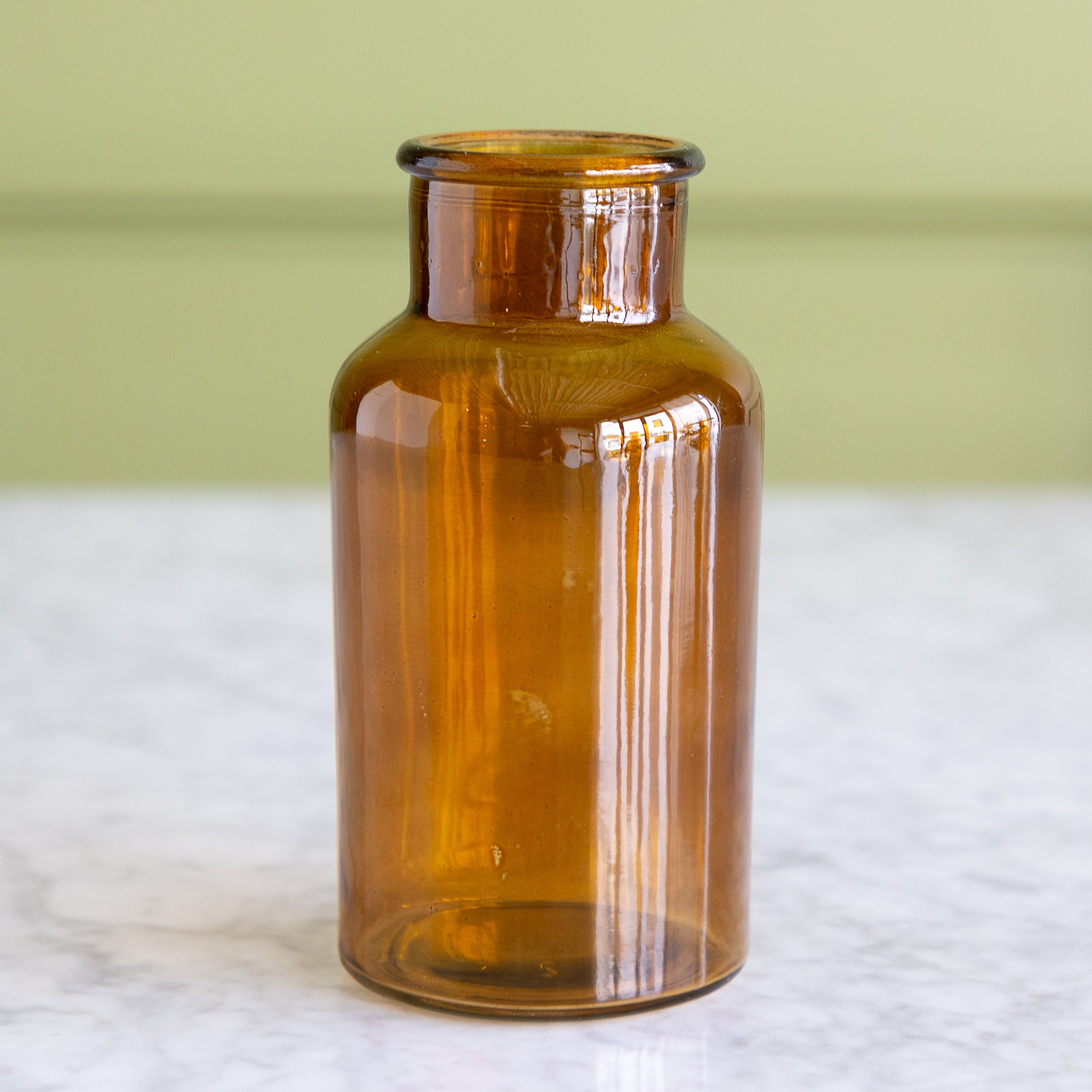 Amber Bottleneck Bud Vases