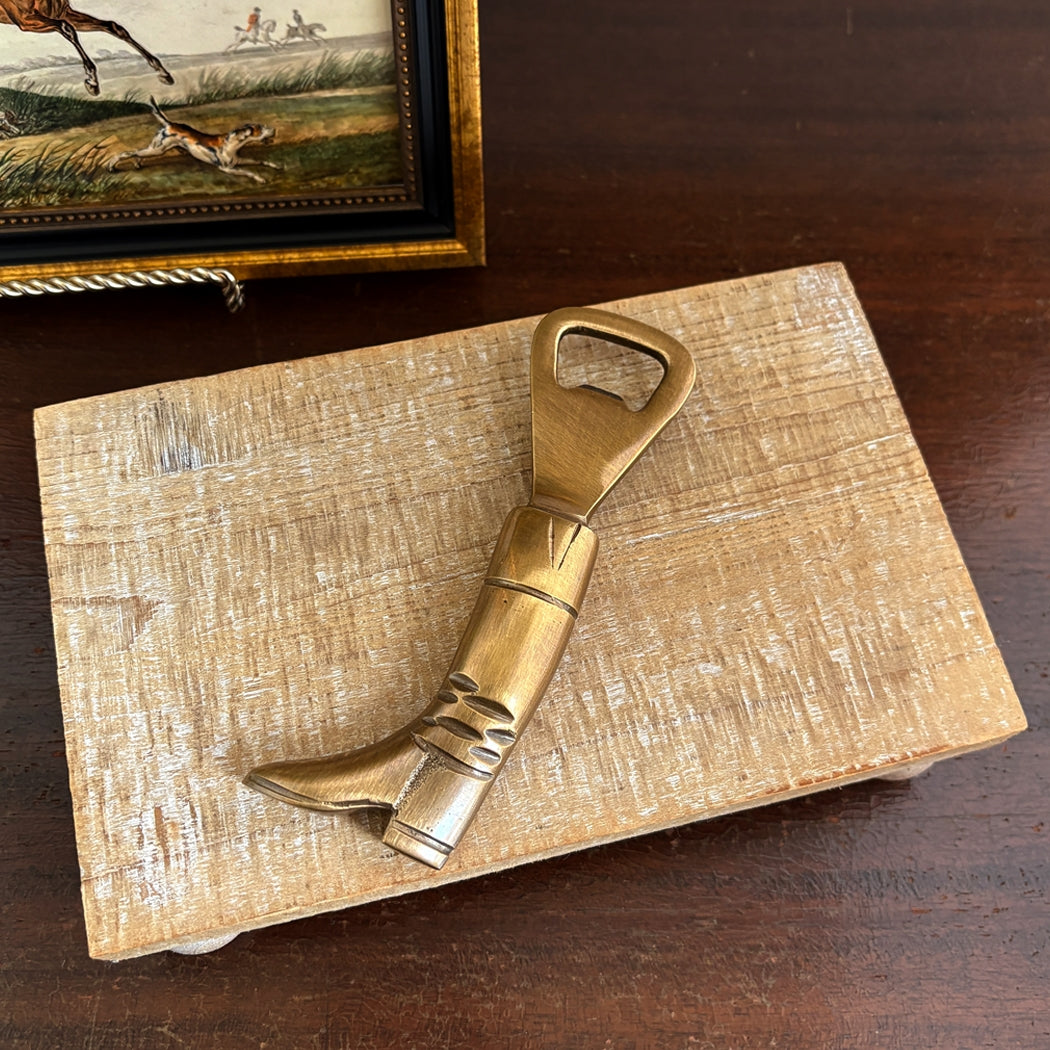 Antiqued Brass Equestrian Boot Bottle Opener