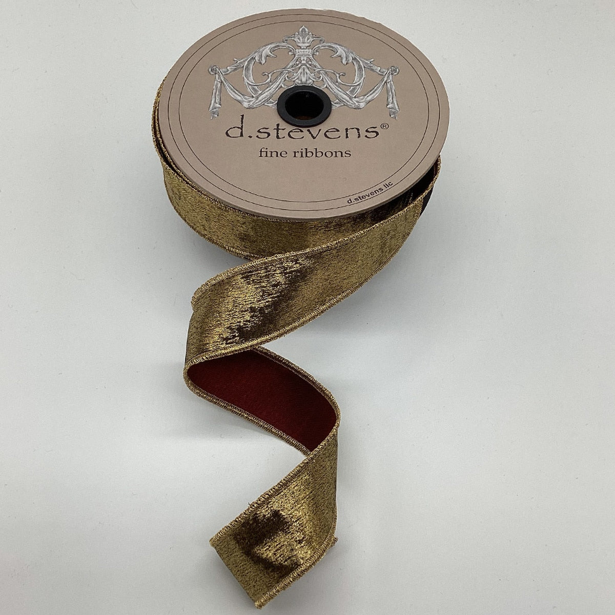 Brushed Metallic Antique Burgundy/Gold Ribbon