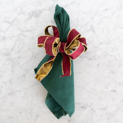 Brushed Metallic Antique Burgundy/Gold Ribbon