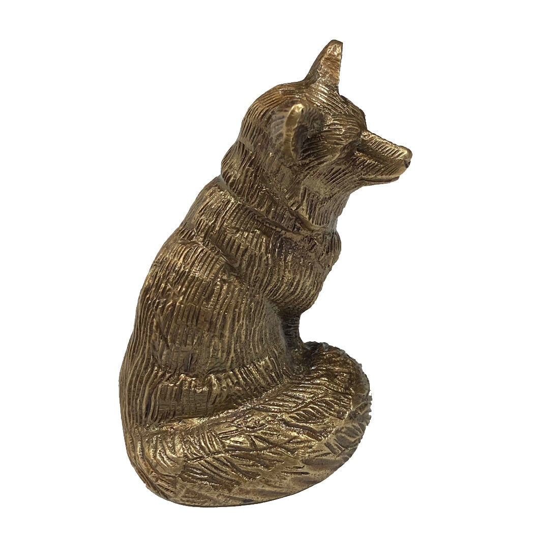 Brass Antiqued Fox Decor