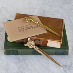 Brass Fox Head Letter Opener