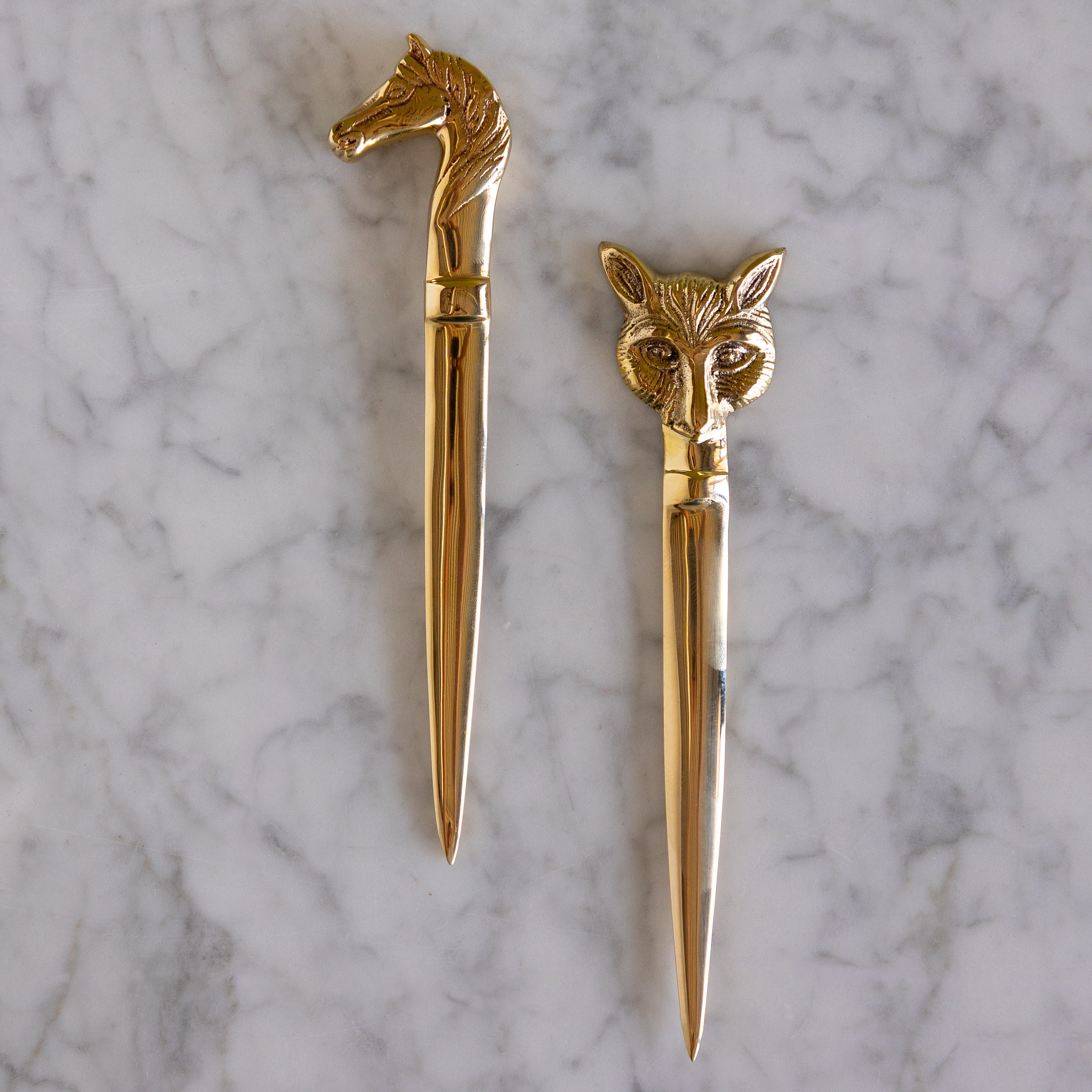 Brass Fox Head Letter Opener