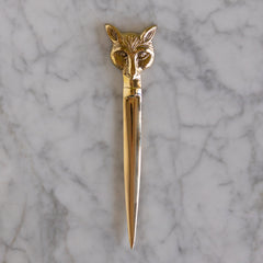 Brass Fox Head Letter Opener