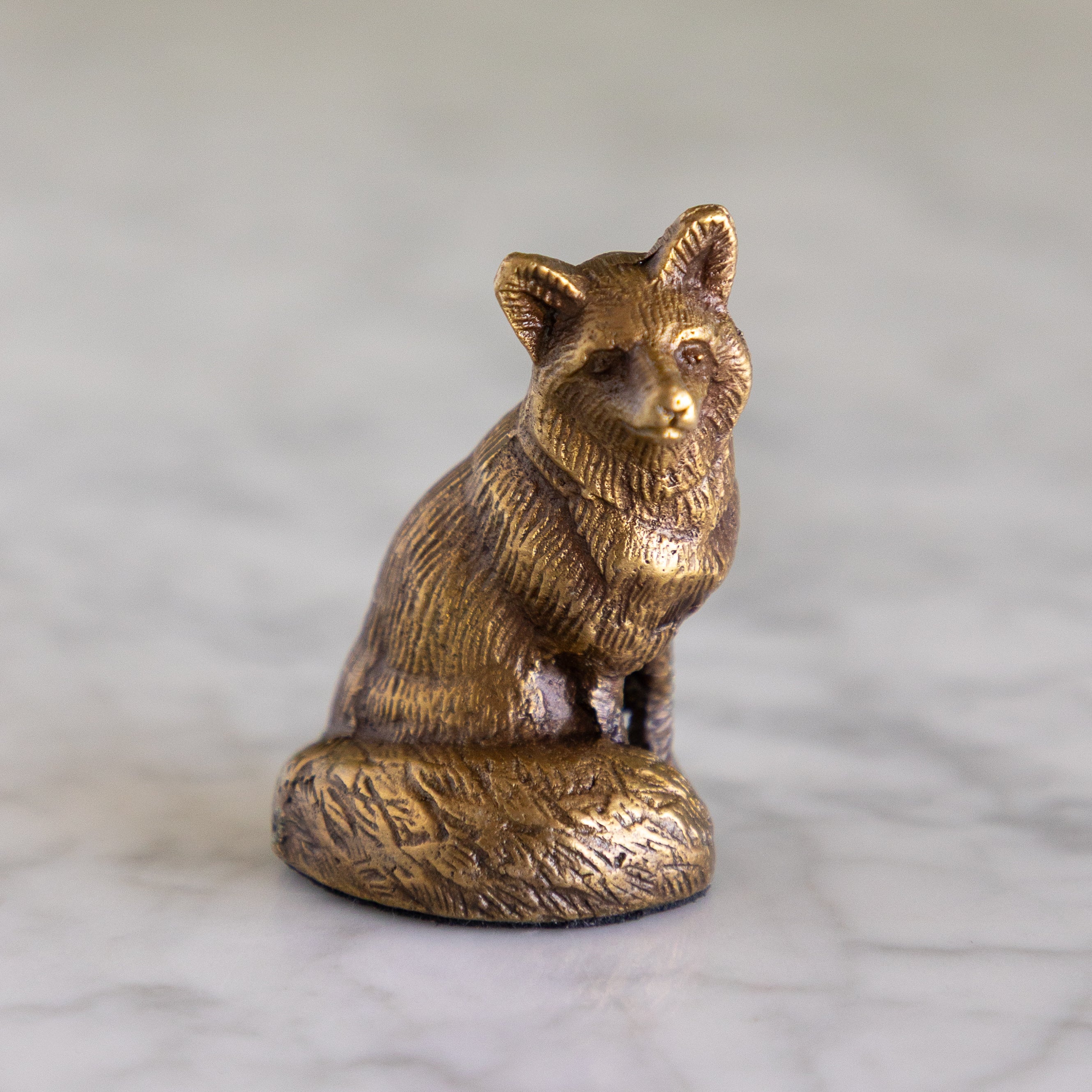 Brass Antiqued Fox Decor