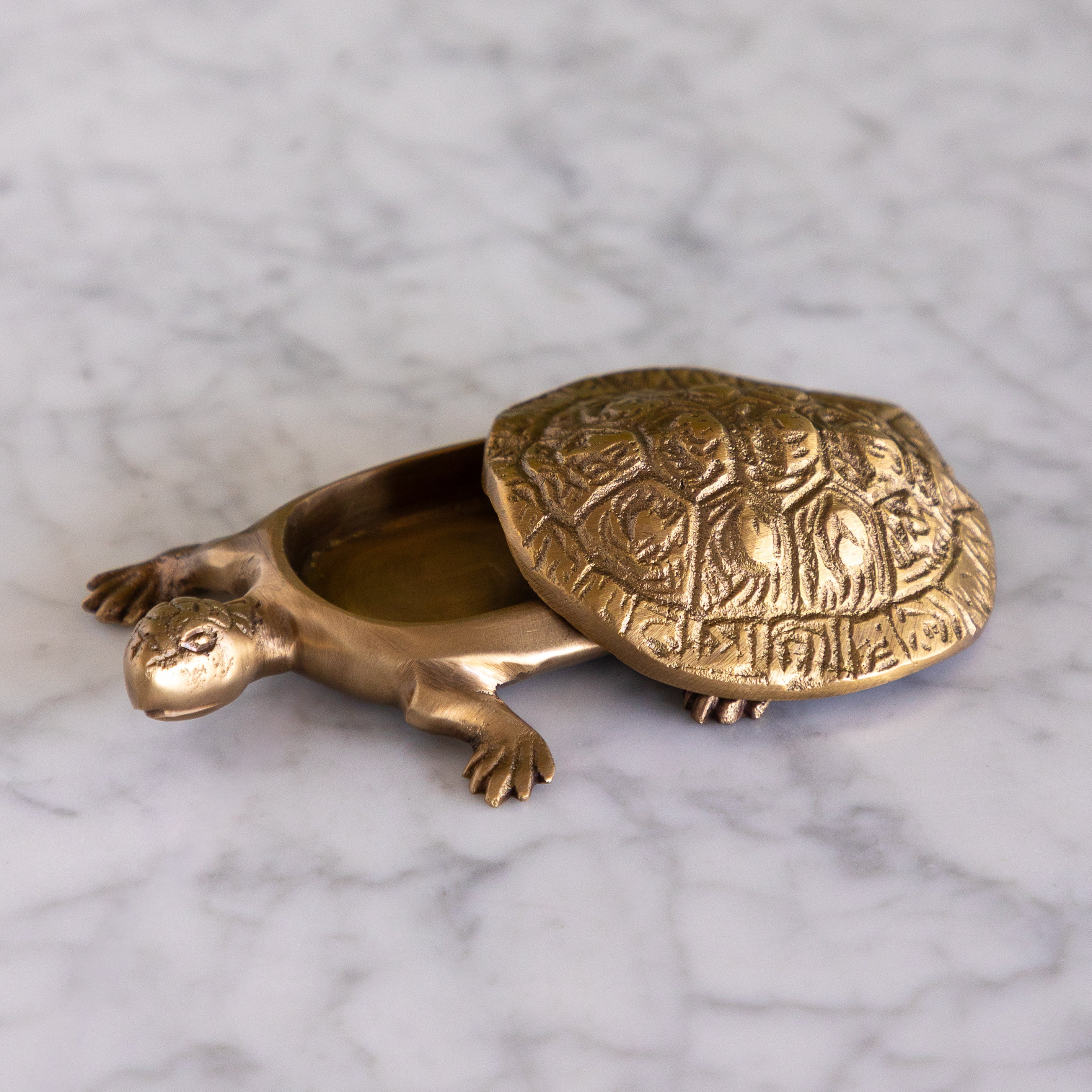 Antiqued Brass Turtle Box