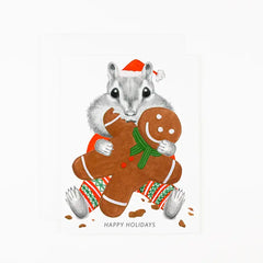 Chipmunk Eating Gingerbread Set of 6 Cards