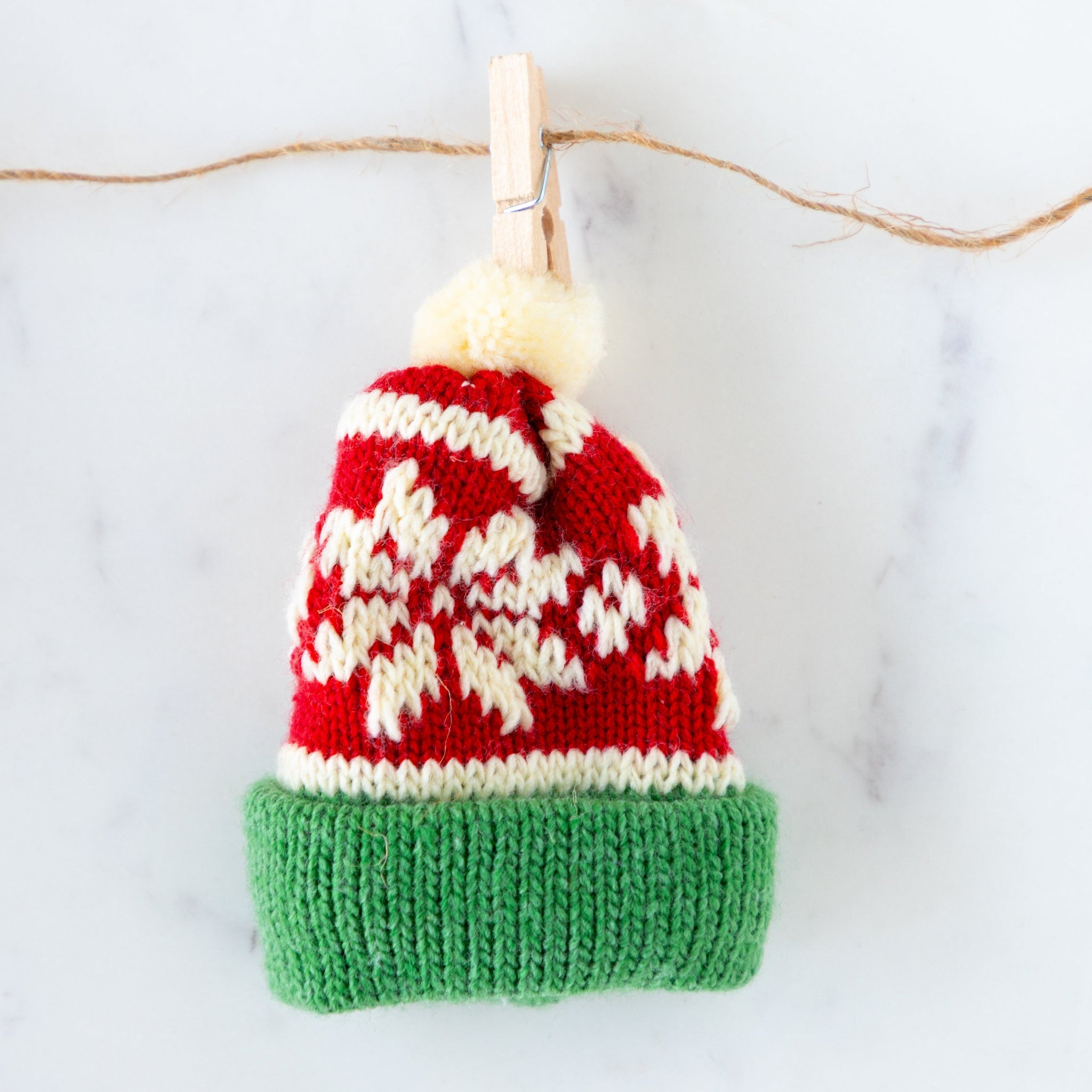 Christmas Knit Ornaments On A String