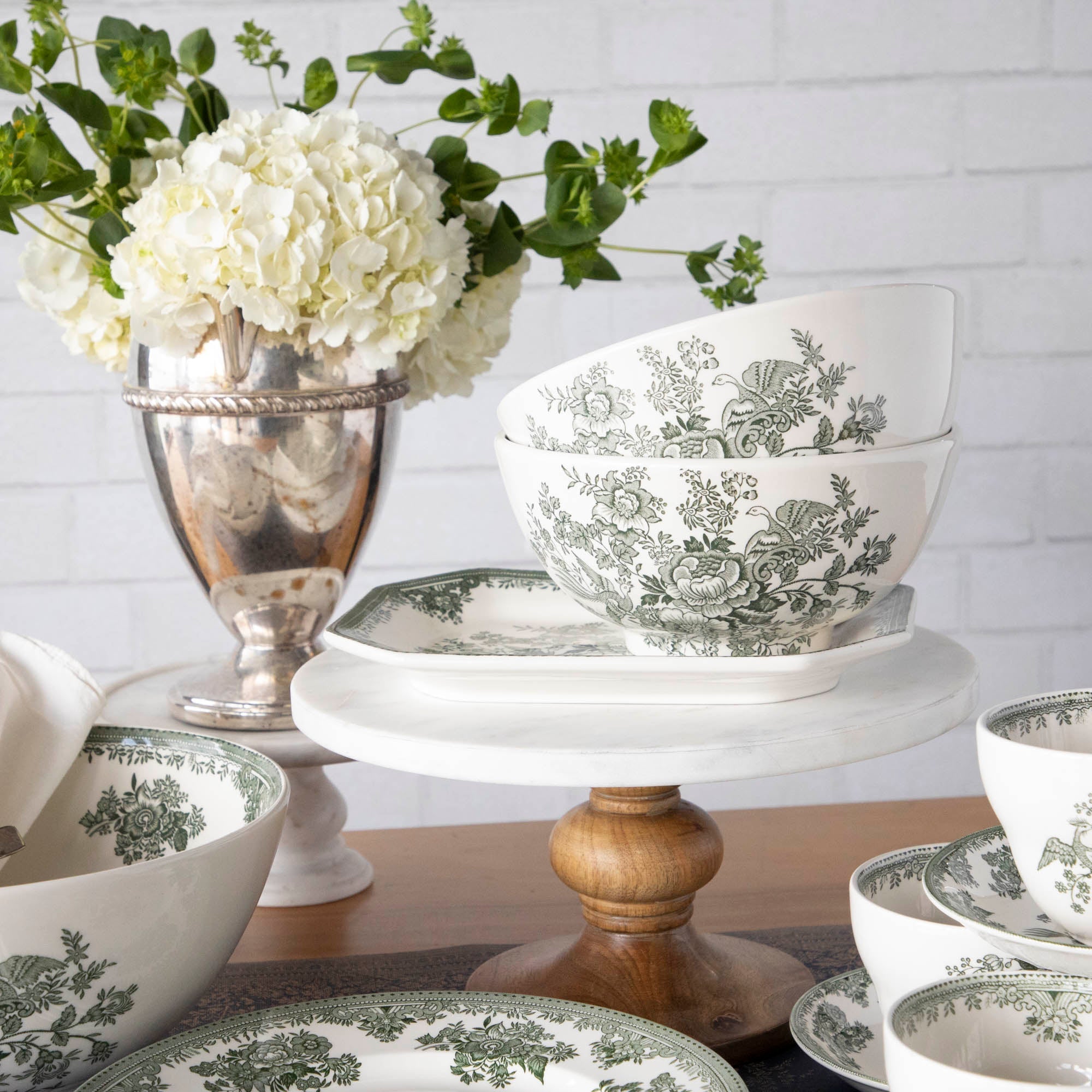 Burleigh Dark Green Asiatic Pheasants Dinnerware