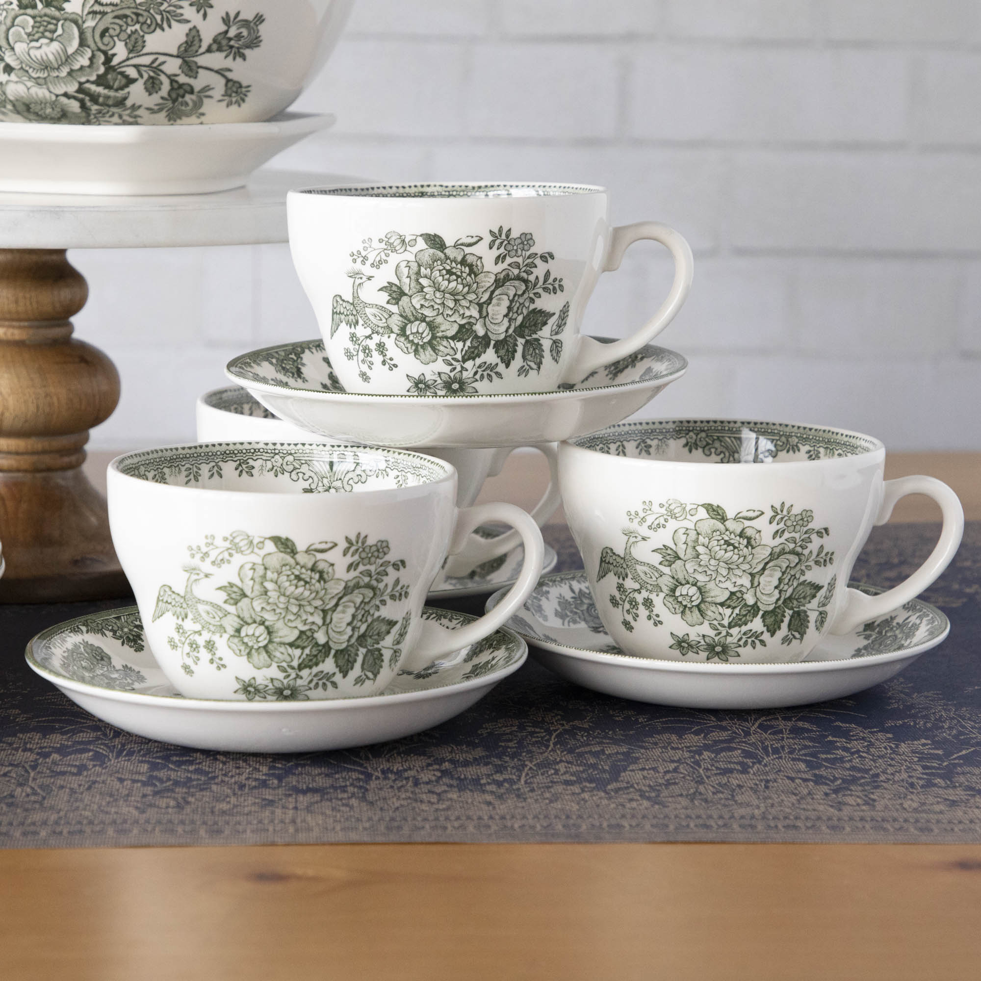 Burleigh Dark Green Asiatic Pheasants Dinnerware