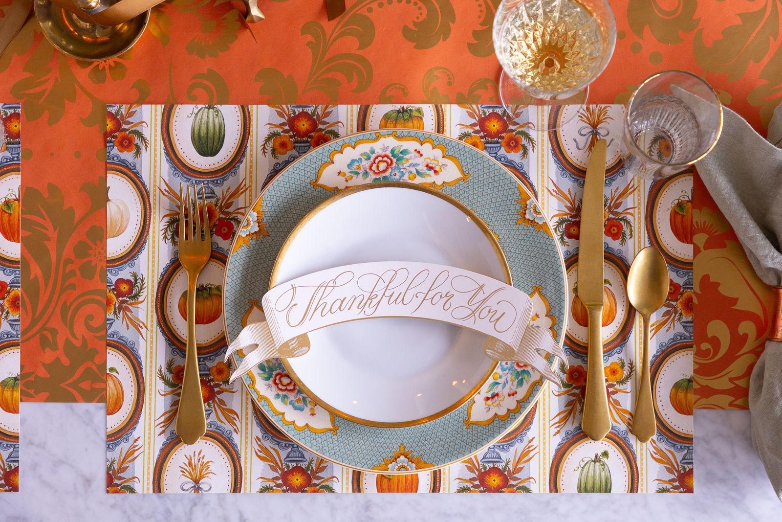 Antique Pumpkin Frame Placemat