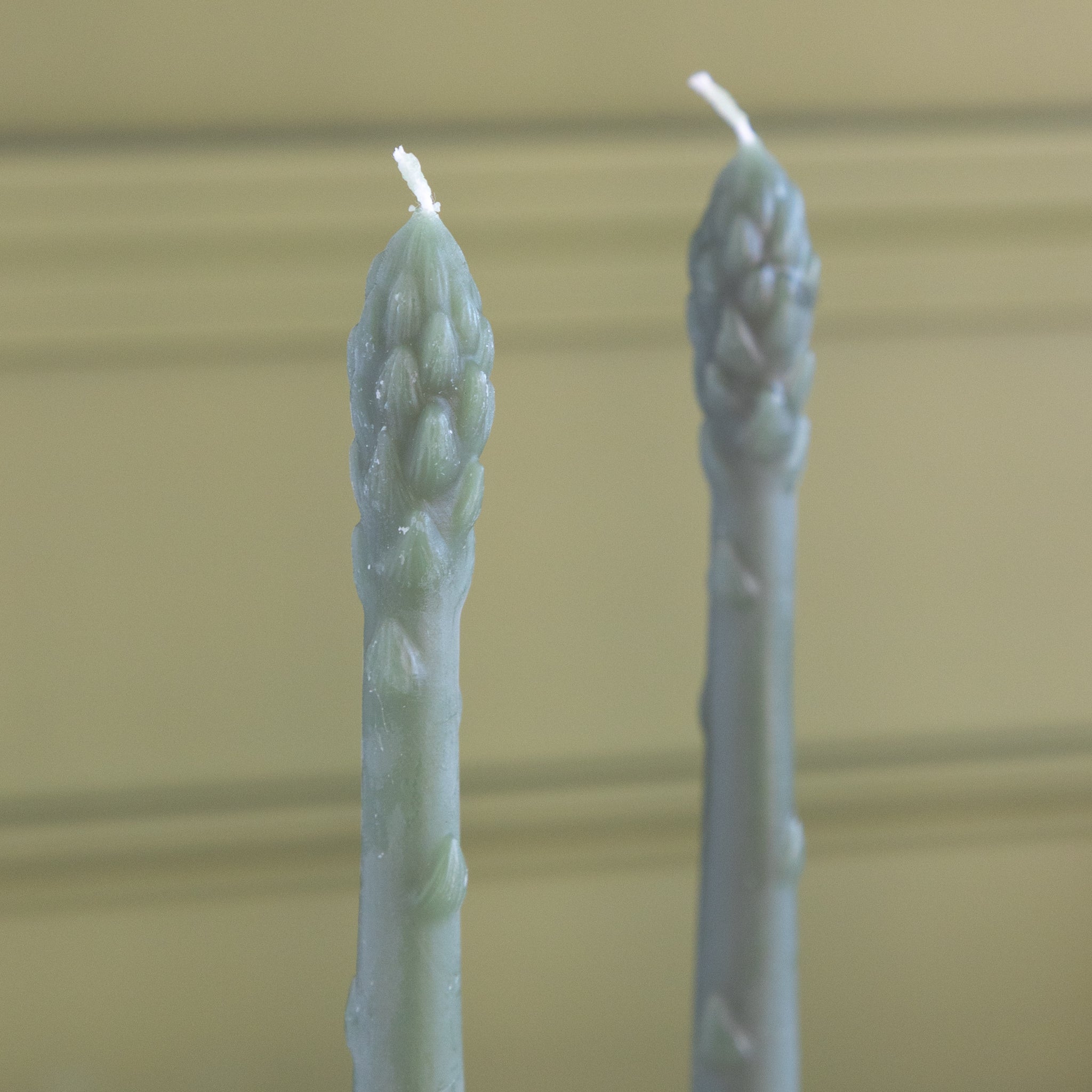 Asparagus Shaped Taper Candle, Set of 2