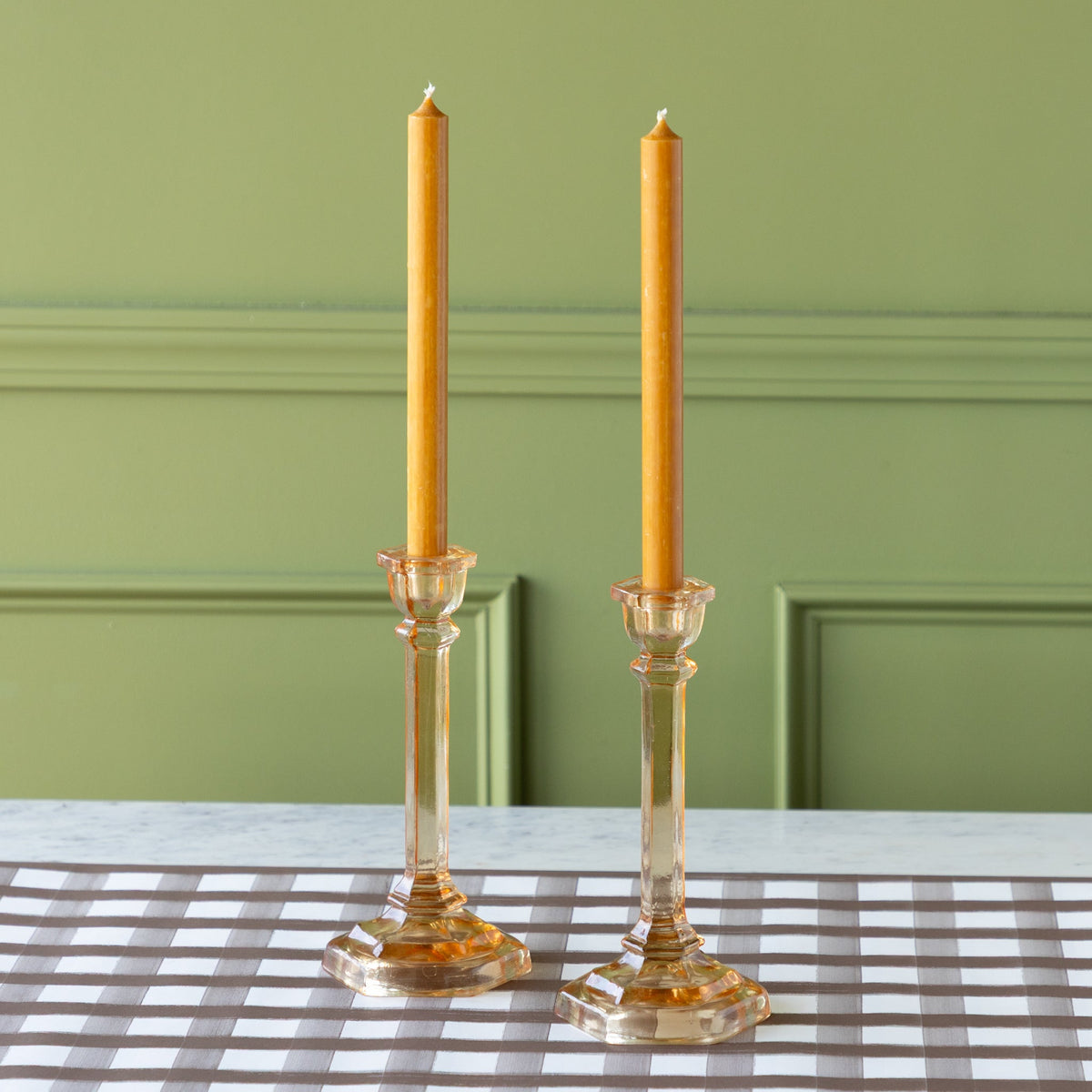 Amber Glass Taper Holder