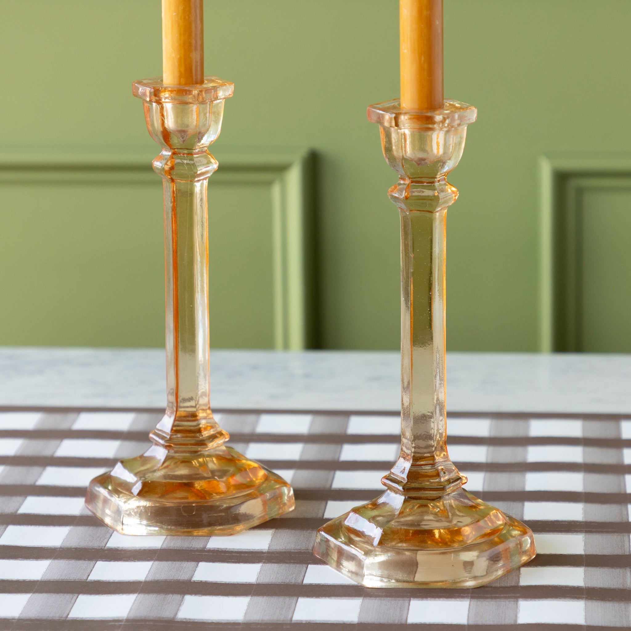 Amber Glass Taper Holder
