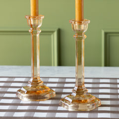 Amber Glass Taper Holder
