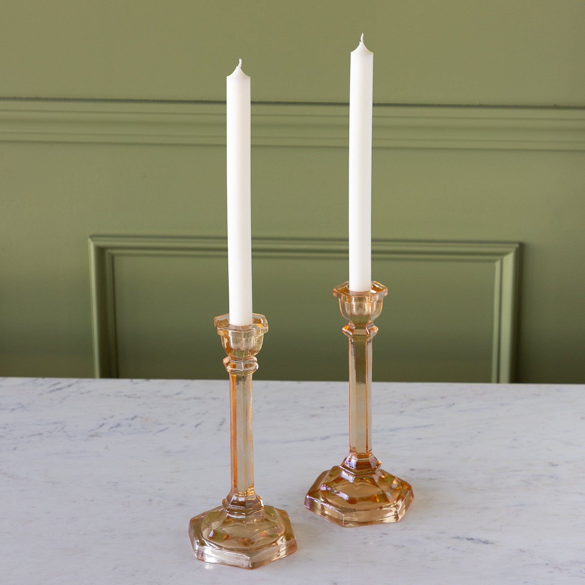 Amber Glass Taper Holder
