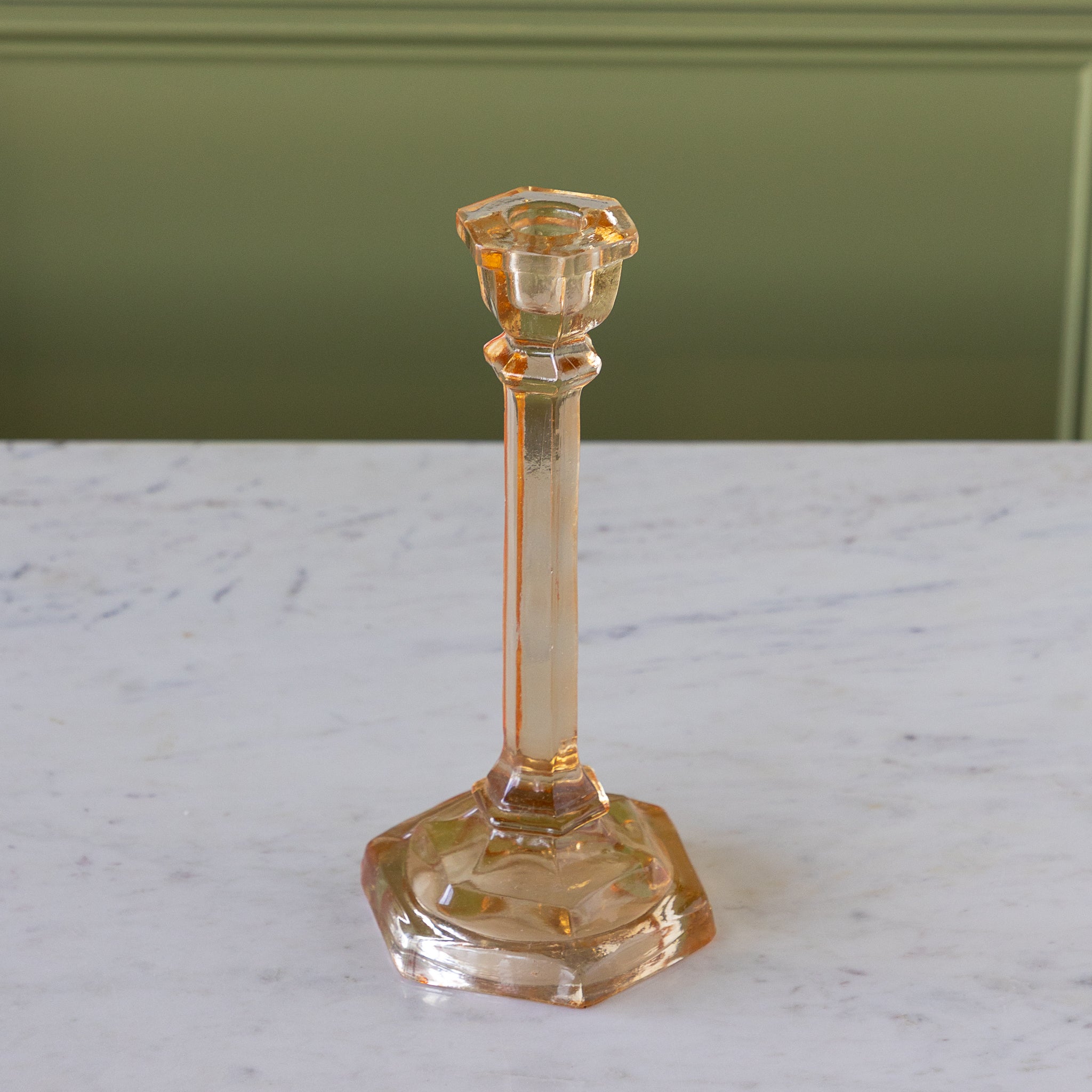 Amber Glass Taper Holder