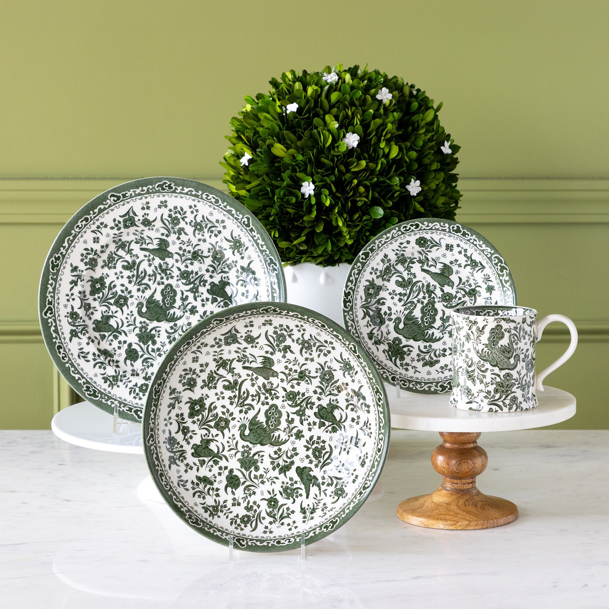 Burleigh Green Regal Peacock Dinnerware