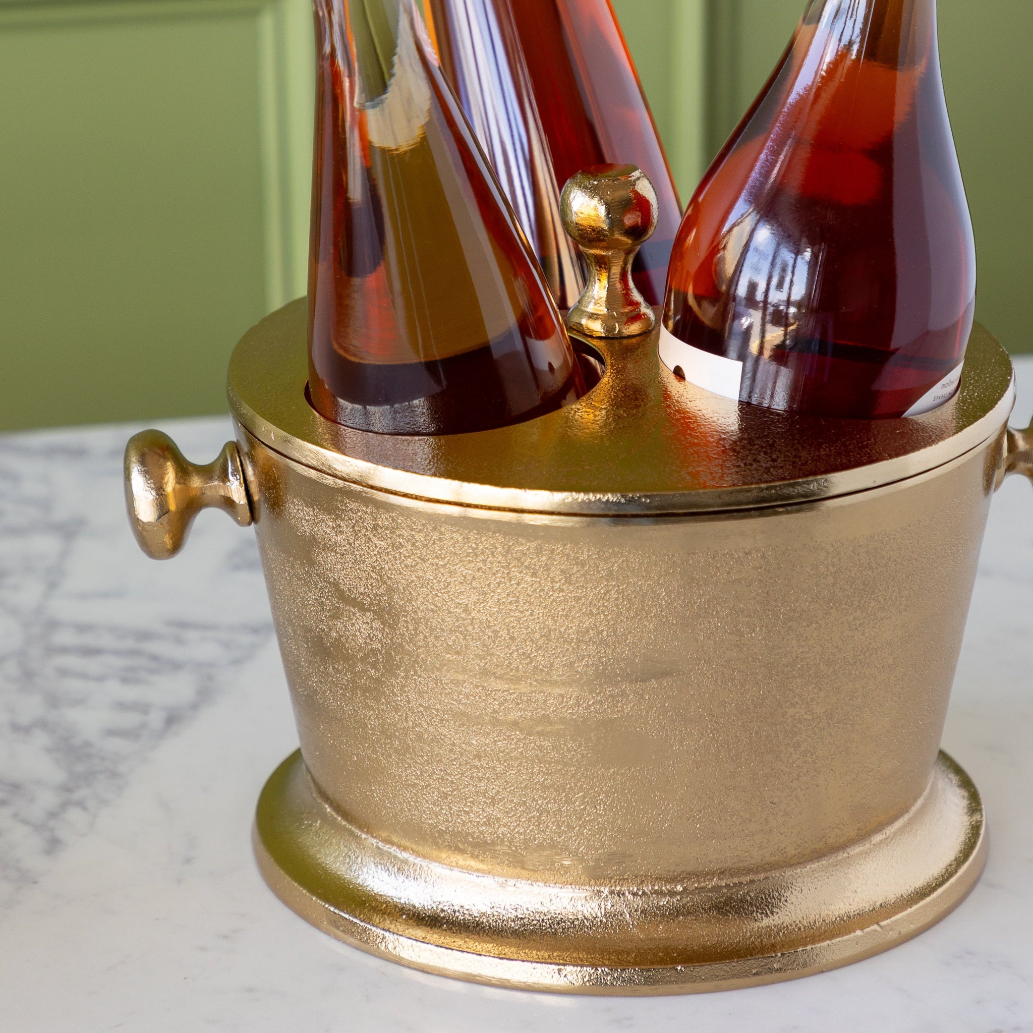 Aluminum Bottle Holder with Gold Finish