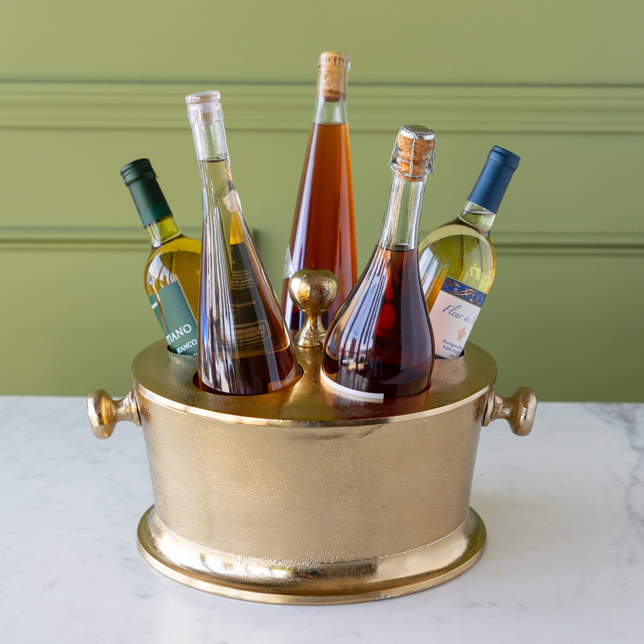 Aluminum Bottle Holder with Gold Finish